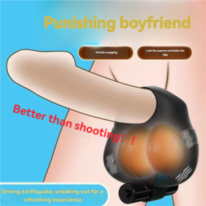 sm man wearing balls testicles vibration massage masturbator airplane cup penis trainer lock sperm ring sex toys