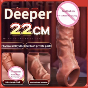 Adult products new extended and thickened men's wearable mace, enlargement set, thickened sex tool hollow penis cover