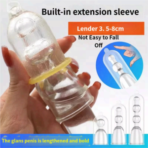Built-in elongated condom thickening growth male ultra-thin extended thickened glans jj sleeve large particle penis condom