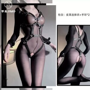 Erotic bondage bondage suit free jumpsuit patent leather suit dark night game role-playing hot leather suit