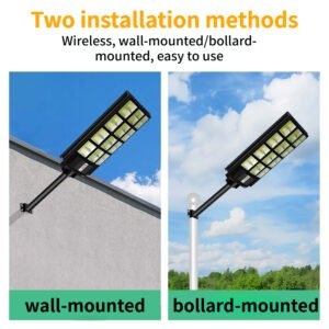 Solar Street Light with Motion Sensor two installation methods