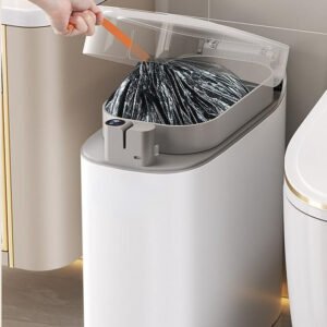 Rechargeable Touchless Sensor Smart Trash Can How to throw away the garbage