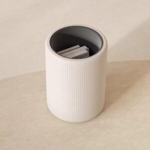 Round Storage Ottoman inside
