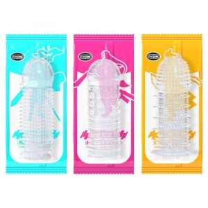 Three Musketeers wolf tooth condom transparent wearable lengthened male